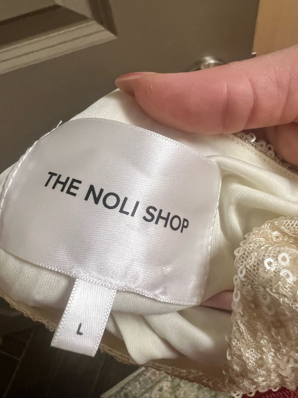 The Noli Shop Sequin Sleeveless Top - Champagne Large - Picture 4 of 4